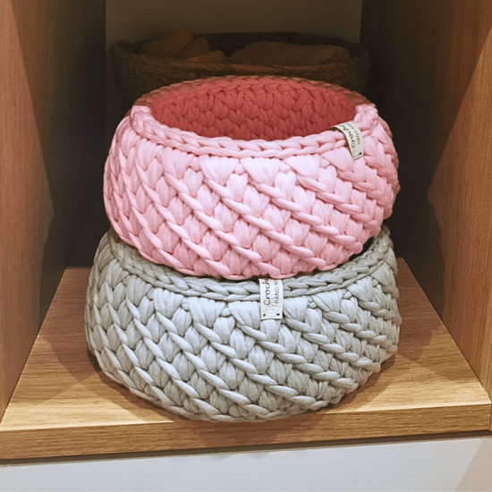 Kvačkana košara - roza - Image 2