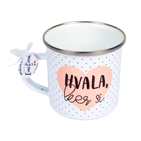 Emajlirana skodelica: HVALA, KER SI